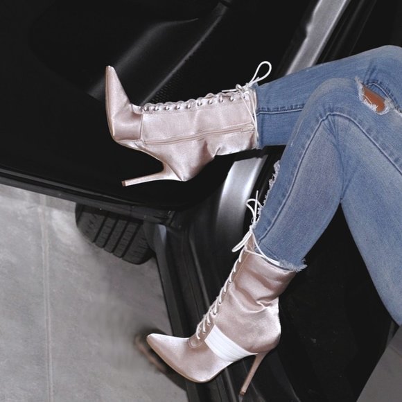 Lace up heeled booties hour sale - Picture 5 of 12